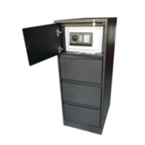 ARCHIVO VERTICAL DE METAL DE 3 GAVETAS MAS CAJA DE SEGURIDAD
